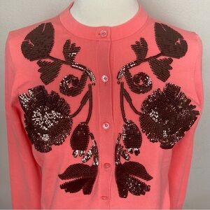 Fabulous Rare and Extraordinary!  J Crew Coral Cardigan Sz L